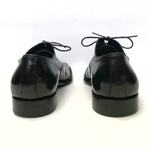 DOLCE & GABBANA glossy black leather square toed lace up derby dress shoes 21515341_51584884_600.jpg main image 3